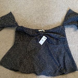 Off the shoulder polkadot top